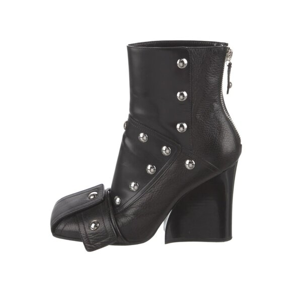 New in Box Louis Vuitton Black Patti Studded Leather Wedge Ankle Boots 39 - Picture 1 of 8